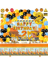139PCS Construction Birthday Party Decor Dump Truck Set Boys Party Supplies