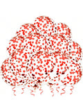 25 Pc 12 Inch Red Confetti Latex Balloons for Birthday Graduation and Party Decor