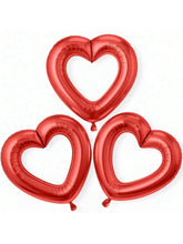 3PCS 40" Red Hollow Heart Foil Balloons Valentines Birthday Party Decor