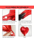 3D Red Happy Birthday Balloon Set with Stars, Hearts & Swirls Decor