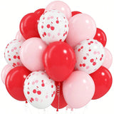 35PCS 12 Inch Red Pink Cherry Helium Latex Balloons for Birthday Bridal Decor
