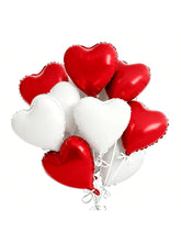 12PCS 18" Red & White Heart Foil Balloons Valentines Wedding Party Decor