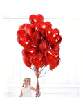 12PCS 18" Red & White Heart Foil Balloons Valentines Wedding Party Decor