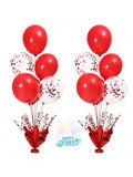 Red Balloon Centerpiece Set with Stands for Birthdays Weddings and Parties