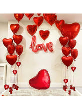 43PCS Heart Valentine Foil Balloons for Proposals Engagements and Romantic Parties