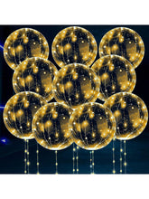 10 Clear LED Balloons with String Lights for Indoor & Outdoor Party Decor