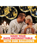 10 Clear LED Balloons with String Lights for Indoor & Outdoor Party Decor