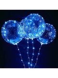 10pcs Clear LED Bobo Balloons with Cold White Lights for Birthday & Wedding Decor