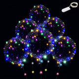 6 Set Clear LED Bobo Balloons with Colorful Lights for Party, Birthday & Wedding