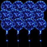 12pcs 15" Blue LED Balloons with Lights for Valentine Birthday & Wedding Decor