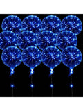 12pcs 15" Blue LED Balloons with Lights for Valentine Birthday & Wedding Decor