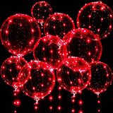 10pcs 20" Clear LED Bobo Balloons with Lights for Valentine Wedding & Birthday