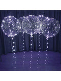 6PCS White LED Bobo Balloons DIY Kit Clear Light-Up Balloons for Parties