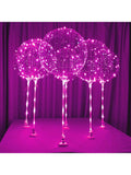 6-Pack LED Light Up Balloons with Stands Sticks and Batteries Party Kit