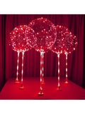 6-Pack LED Light Up Balloons with Stands Sticks and Batteries Party Kit