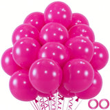 100 Hot Pink 12" Latex Balloons with Ribbons for Birthdays, Weddings & Showers