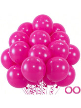 100 Hot Pink 12" Latex Balloons with Ribbons for Birthdays, Weddings & Showers