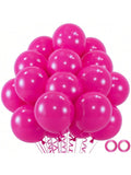 100 Hot Pink 12" Latex Balloons with Ribbons for Birthdays, Weddings & Showers