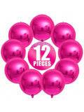 12pcs 22 Inch Hot Pink Foil Balloons for Bridal Shower Birthday Party Decor