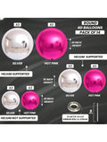 14-Pack 22-Inch Hot Pink and Silver Foil Balloons for Party and Birthday Decor