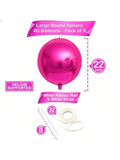 6-Pack 22-Inch Hot Pink Mylar Foil Balloons for Pink-Themed Party Decorations