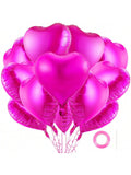 12-Pack 18" Hot Pink Heart Balloons for Valentine's, Weddings & Birthdays