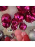 12-Pack Metallic Hot Pink Foil Balloons 10-22 Inch 4D Shapes Party Decor