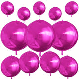 12-Pack Metallic Hot Pink Foil Balloons 10-22 Inch 4D Shapes Party Decor
