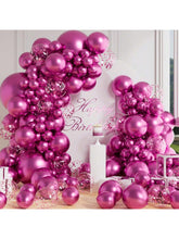 100 Metallic Hot Pink Balloon Set in Multiple Sizes for Birthday, Wedding, or Party Decor