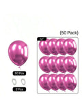 50 Pc 12 Inch Metallic Hot Pink Latex Balloons for Birthdays and Party Decor