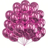 50 Pc 12 Inch Metallic Hot Pink Latex Balloons for Birthdays and Party Decor