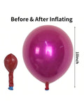 12-Inch Chrome Hot Pink Double-Layer Latex Balloons for Parties & Weddings