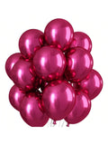 12-Inch Chrome Hot Pink Double-Layer Latex Balloons for Parties & Weddings