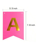 13-Piece Rose Pink Happy Birthday Banner with Gold Letters for Parties