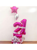 40" Giant Hot Pink Number 21 Balloon for Birthdays, Anniversaries & Events