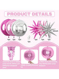 6 Pink and Silver Foil Balloons 22 Inch for Birthdays Weddings and Showers