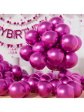 50 Hot Pink Metallic Latex Balloons 12 Inch for Weddings and Party Decor