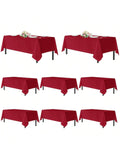 8-Pack Of Red Polyester Tablecloths For 6-Foot Rectangle Tables, Washable And Perfect For Weddings, Christmas Parties, Birthdays, Banquets, And Receptions. (54x108 Inches),