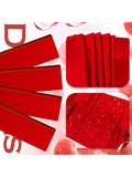 2 Red Foil Tablecloths 54x72 Inch Disposable Waterproof for Parties and Events