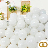 200 White 5 Inch Matte Latex Balloons with Ribbon for Party and Wedding Decor