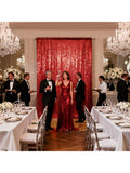 Red Sequin Backdrop Curtains 2pcs 2x8ft Wedding & Party Decor