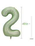 40 Inch Number 2 Balloon for 2nd Birthday Party Decorations