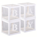 4pcs White Clear Letter Boxes for Party Decorations Birthday Wedding & Shower