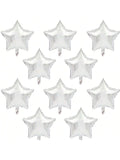 30-Piece 18-Inch Silver Star Foil Balloons for Shower, Wedding, or Party Decor