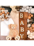 4pcs Wooden Letter Blocks for Baby Shower Gender Reveal and Woodland Party