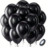 100 Black 12-Inch Latex Balloons for Wedding, Graduation, Birthday, or Party Decor