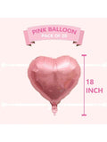 20-Piece 18-Inch Pink Heart Balloons for Birthday Valentine and Wedding Decor
