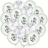 35pcs Wedding Balloons with Mr Mrs and Rose Gold Confetti for Parties