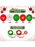 50PCS Reindeer Christmas Latex Balloons Red & Green 12 Inch Party Decor