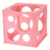 12-Hole Pink Plastic Balloon Sizer Cube for Arches Towers Columns 2-10 Inch